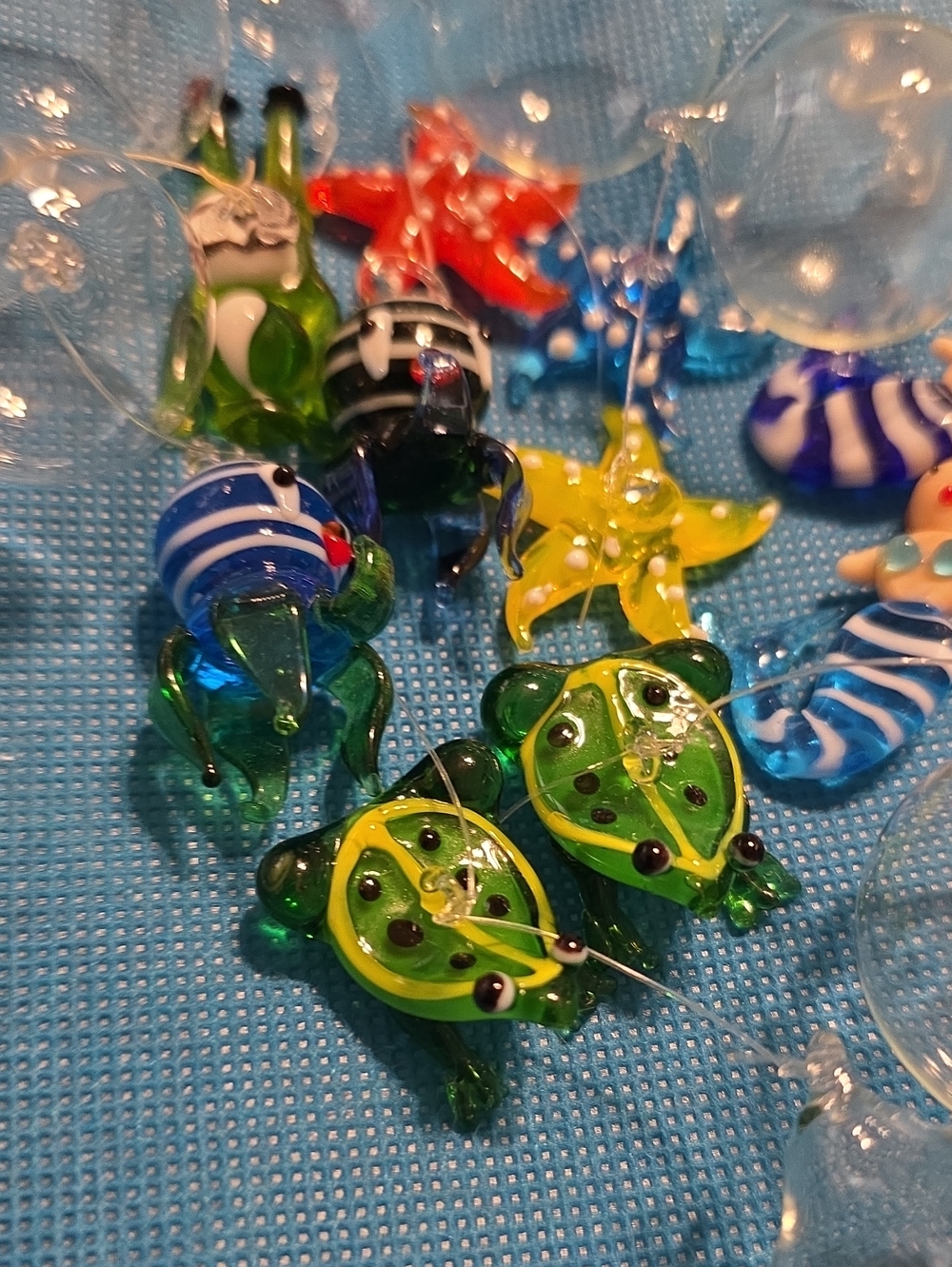 VTG Murano Style Hand Blown Glass Floating Aquarium Ornaments Lot of 17